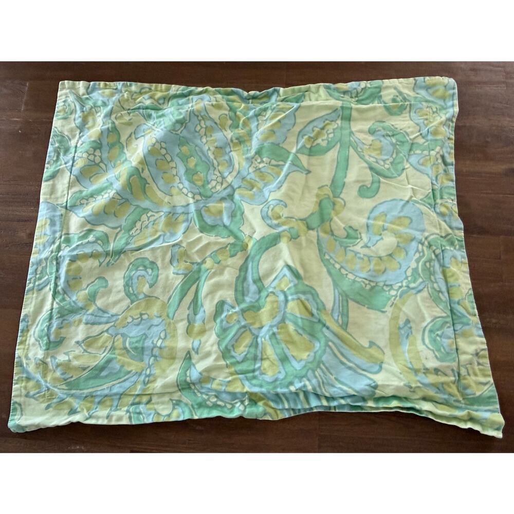 Amy Butler Y2K Vintage Cottagecore Blue, Green, Paisley Standard Pillowcase